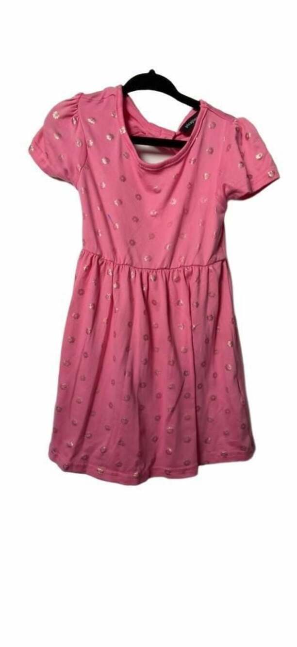picapino Pink Gold Foil Flower Print Toddler Dress Size 3T_K28